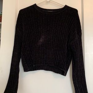 Black velvet sweater